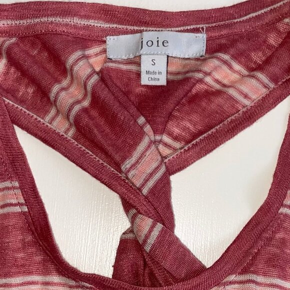 Joie Brellen Twist-back Tank Striped Maxi Dress Small 100% Linen Tropic Red - Picture 2 of 12